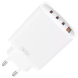 Зарядний пристрій XO CE23 quadruple GaN Nitride USB-A/3USB-C 65W White - мініатюра 2