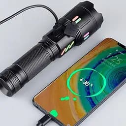 Ручний ліхтар PLD-X83-TG zoom + LCD + Type-C + PowerBank + 1х26650 (18650) 5 режимів - мініатюра 4
