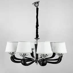 Люстра с элементами черной экокожи на 10 абажуров Line.F S 6610/10 BK