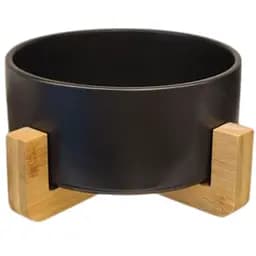 Салатник Trace Black на бамбуковой подсатовке 15.5 см (B010799)