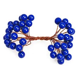 Декоративные ягоды на проволоке Калина Bambi DBOW-blue синий, 12 мм, в пучке 40 ягодок