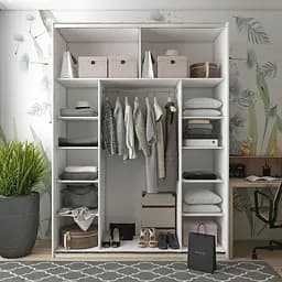 Шафа-купе Doros G-Caiser Білий/Білий 1 ДСП / 1 Дзеркало 180х60х240 (42005028) - мініатюра 2