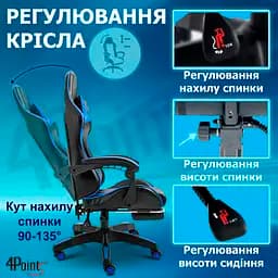 Геймерське крісло 4Points GT з підставкою для ніг Синє - мініатюра 11