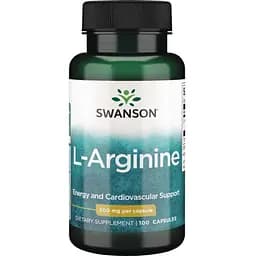 Аминокислота Swanson L-Arginine 500 мг 100 капсул
