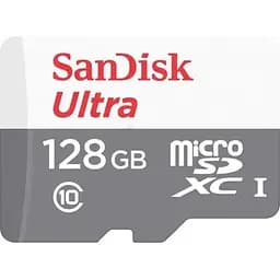 Карта памяти microSDXC (UHS-1) SanDisk Ultra 128Gb class 10 A1 (100Mb/s) (adapter SD)