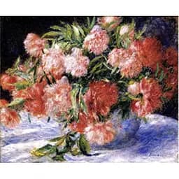 Алмазна мозаїка Піони. Худ. Pierre -Auguste Renoir 40*50 см зі стразами на підрамнику повна викладка