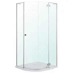 Душевая кабина угловая Volle Benita 90x90 распашная прозрачное стекло 8 мм с поддоном PUF хром 1017.114601R4 коробки, Правая, прозрачная, хром