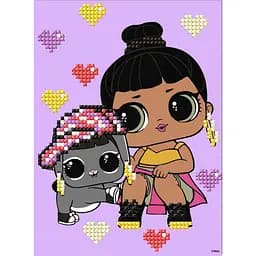 Алмазна мозаїка "L.O.L. Surprise! Honey Bun With Bunny Hun" Ідейка AML1204, 15x20 см