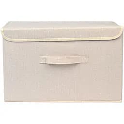 Ящик для зберігання МВМ My Home з кришкою текстильний 440х290х280 мм кремовий (TH-07 L CREAM)