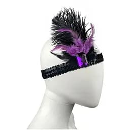 Резинка на голову з пером і камінцем