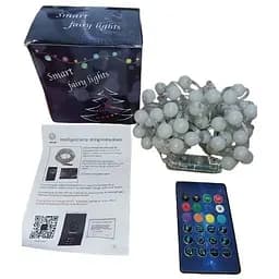 Гірлянда кольорова RGB світлодіодна LED нитка матові кульки USB з пультом ДУ 10 метрів