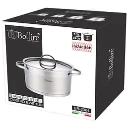Каструля Bollire Catania, з кришкою, срібляста, 24 см, 5,5 л (BR-2304) - мініатюра 3