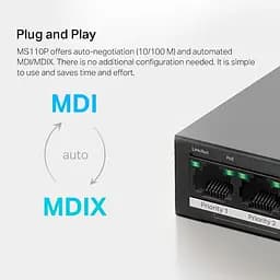 Комутатор Mercusys 10-портовий 10/100 Мбіт/с ( 8 портів PoE +) Mercusys, MS110P (MS110P) - мініатюра 7