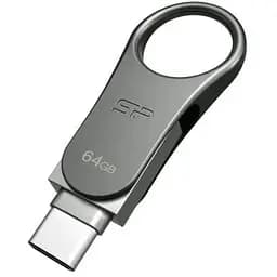 Флешка Silicon Power 64 GB Mobile C80 Silver SP064GBUC3C80V1S