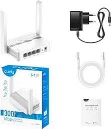 Маршрутизатор Cudy WR300 N300 Wi-Fi Router 802.11b/g/n 300Mbps 2.4GHz 4 × 10/100 Mbps Ports 2× - мініатюра 6