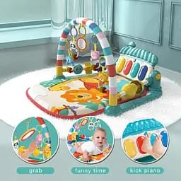 Музичний центр активності eners Baby Gyms Play Mats  Kick&Play Piano Gym Tummy Time — М'який килимок для новонароджених - мініатюра 5