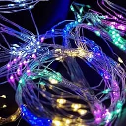 Новорічна конусна гірлянда 3 м 10 ниток 300 LED-лампочок Кольорова - мініатюра 5
