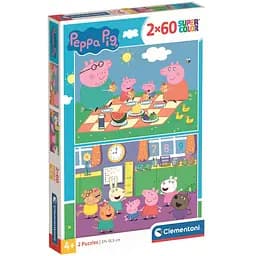  Пазл 2 в 1 Clementoni Peppa Pig: 2 пазла по 60 элементов (24793)