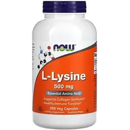 Аминокислота Now L-Lysine 500 мг 250 капсул