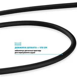 Шланг для душу 175 см Drop SH-H175-BP силіконовий - Подвійний Анти-Твіст, чорний матовий - мініатюра 10