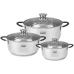 Набір каструль Bravo Chef Safran з кришками 3 шт. (BC-6002)