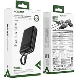 УМБ Acefast 20000mAh 22,5W PD,QC3.0 USB-A+USB-C In/Out,built-in cable M14 Black - мініатюра 5