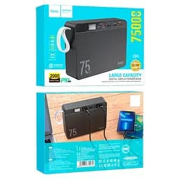 Зовнішній акумулятор HOCO J94 Overlord 22.5W fully compatible power bank(75000mAh) Black (6931474779175) - мініатюра 2