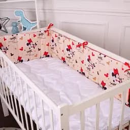 Суцільний борт в ліжечко MirSon Kids Time 20-0027 Mine mouse 30х80 см (2200009664144)