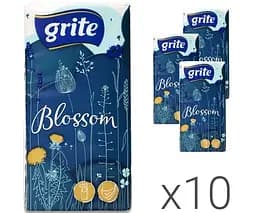 Grite Blossom, 10 шт., Хусточки паперові Гріте, трьохшарові