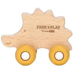 Деревянная игрушка FreeON ежик на силиконовых колесах