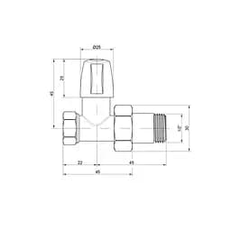 Кран радіаторний Icma 1/2" прямий без ручки No815 - мініатюра 2