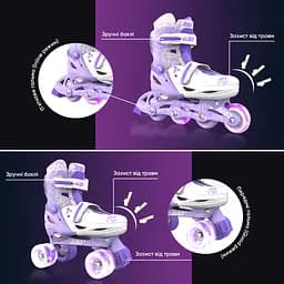 Ролики Neon Combo Skates Розмір 30-33 Фіолетовий - мініатюра 5