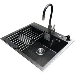 Комплект мийка + змішувач Romzha Arta U-550S Max BL (C)