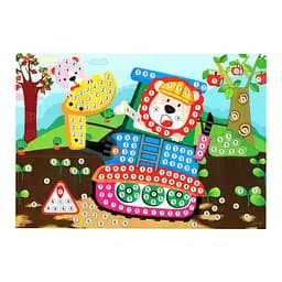 Детская мозаика по номерам "Строители" 13-127-10 разноцветные камушки