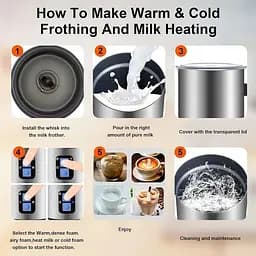 Пінозбивальник (капучинатор) Biolomix Milk Frother EMF600 Сріблястий - мініатюра 7