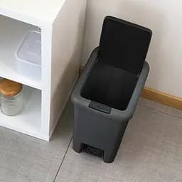 Відро для сміття MBM My Home з кришкою та педаллю 45 л антрацит (BIN-01 45L ANTHRACITE) - мініатюра 11