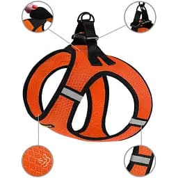 Шлея для собак Bronzedog Mesh Vest, розмір 2XS, 26х29 см, помаранчева - мініатюра 3