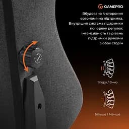 Геймерське крісло GamePro GC775DG Fabric Dark Gray [148906] - мініатюра 11