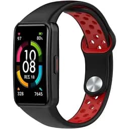 Ремінець DK Silicone Sport Band Nike для Honor Band 6 / 7 (012812) (black / red)