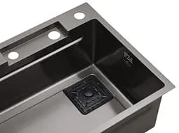 Кухонна мийка Kroner KRP Schwarze - SET7545HM PVD (3.0/0.8 мм) (CV033382) - мініатюра 12