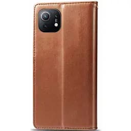 Шкіряний чохол-книжка Getman Gallant (PU) для Xiaomi Mi 11 Коричневий - мініатюра 3