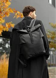 Мужской рюкзак ролл Sambag RollTop KZN черный 41 х 27 х 18 см (24300001m)