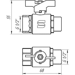 Кран кульовий прямий Selba 1/2″ ЗВ КБ SL1508 - мініатюра 3