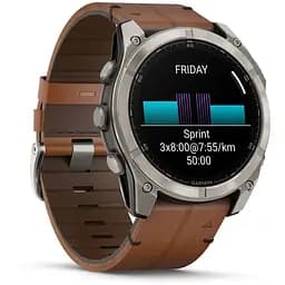 Смарт-годинник Garmin Fenix 8 51 мм AMOLED Сапфір Графіт/Карбоновий DLC Титан з шкіряним ремінцем QuickFit 26 мм - мініатюра 3