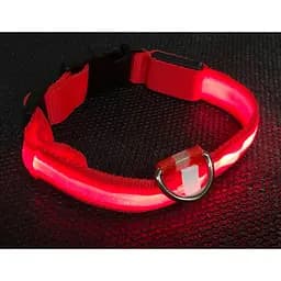 Нашийник для собак UFT PET LED 1 Red L з підсвічуванням на батарейках - мініатюра 2