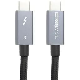 Дата кабель USB-C to USB-C 1.0m Thunderbolt 3 40Gbps, 100W, 20V/ 5A, 4K/ PowerPlant (CA913336)