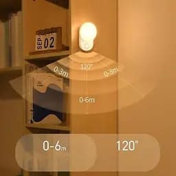 Лампа-нічник Baseus Full Moon Human Body Induction Night Light DGFM-02 White - мініатюра 4
