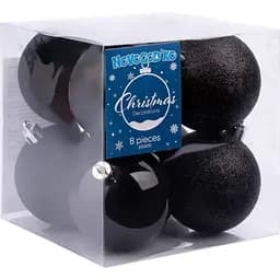 Набір новорічних куль Novogod'ko 6 cм чорний 8 шт. (974408)
