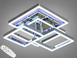Люстра стельова LED Diasha 7001HR, 145W, 3200K/4100K/6000K, хром, сучасний стиль, з пультом, регулювання яскравості