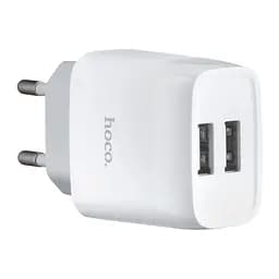 Сетевые зарядные устройства Hoco C73A Glorious dual port charger (EU) Белый